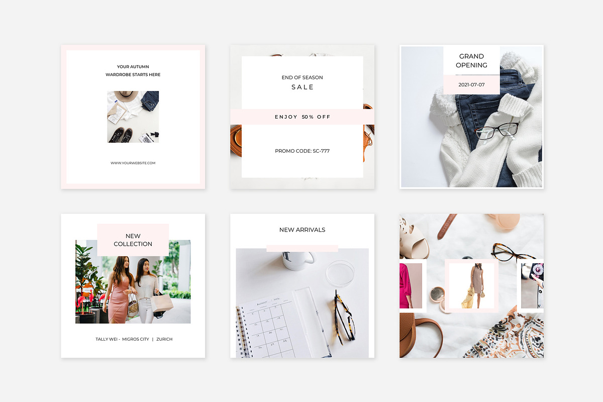Pink CANVA instagram pack, a Social Media Template by Swiss_cube (Photo 4 of 8)