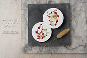 Ancient Greece Watercolor Clipart, a Decorative Illustration by Julia M. Watercolor (Thumbnail 14 of 14)