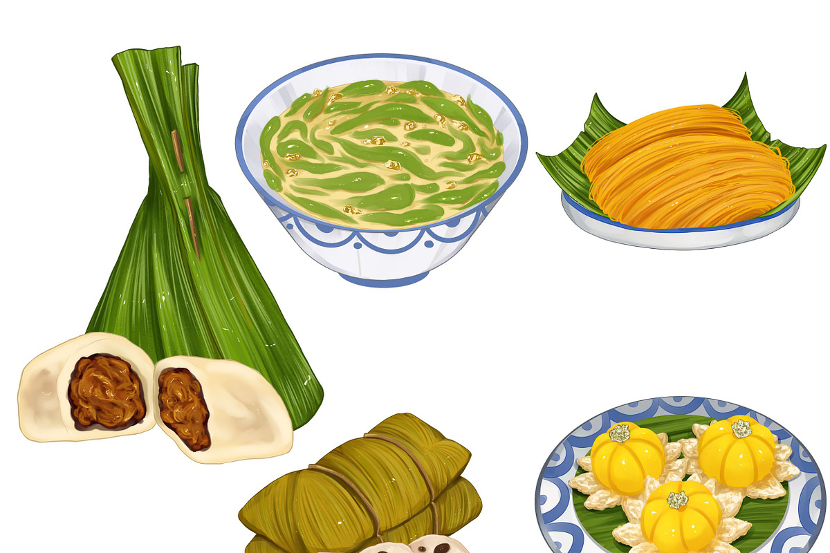 Thai Dessert Illustrations Clipart, a Food Illustration by ArtbyHien (Photo 4 of 4)