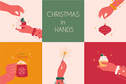 Christmas in Hands, a Seasonal Illustration by Mary Long (Thumbnail 1 of 9)