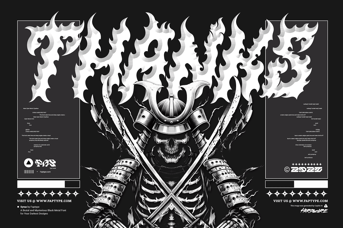 Syrax – Brutal Black Metal Typeface, a Blackletter Font by Ardana Creative (Photo 9 of 9)