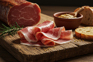 Thin slices of prosciutto, a Food & Drink Photo by professorinc