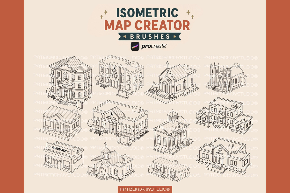 Procreate Isometric Map Creator, a Brush Add-On by PDknyStudio (Photo 4 of 9)