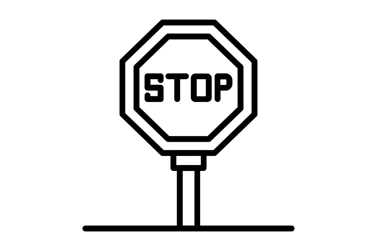 Stop Signal  Line Icon, an Icon by Pexelpy