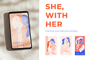 She, With Her. Lesbian Couple Illust, a Person Illustration by VasilkovS (Thumbnail 2 of 6)