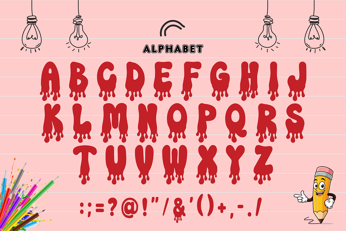 Dripping - Melting Slime Font, a Sans Serif Font by KiddoGlyphs Studio (Photo 4 of 5)