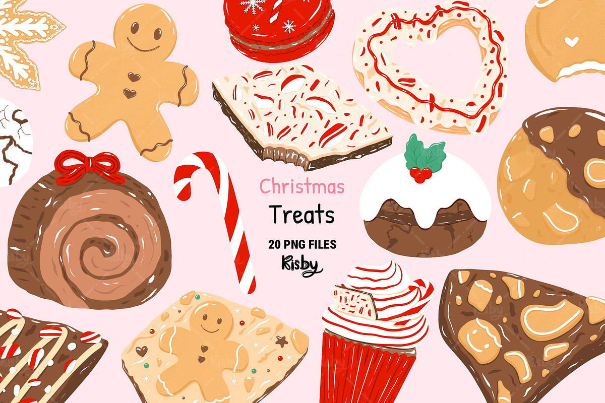 Christmas Treats Clipart Set, a Food Illustration by KisbyArt (Photo 1 of 2)