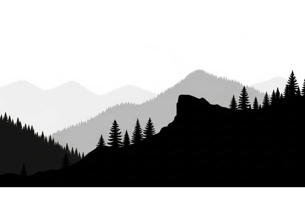 Mountain Pines Silhouette, a Graphic by hafijul (Photo 4 of 17)