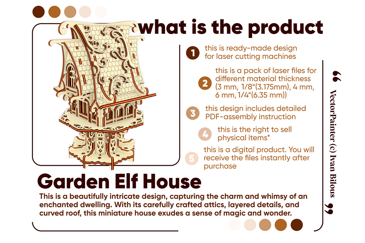 Garden Elf House - Laser Cut Design, an Object Graphic by VectorPainter (Photo 11 of 16)