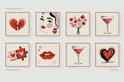 Game of Love romantic posters, a Background Graphic by MixedArt (Thumbnail 7 of 11)