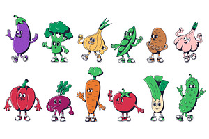 Cartoon vegetables characters, an Illustration by winwin.art