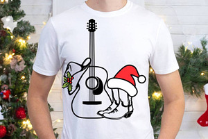 Christmas Country Music Guitar Svg