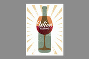 Wine grunge vector poster set., a Food Illustration by PoPaShop (Thumbnail 2 of 11)