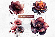 Moody Rose Gold and Mauve Flowers, a Decorative Illustration by ThatsDesignArt (Thumbnail 6 of 10)