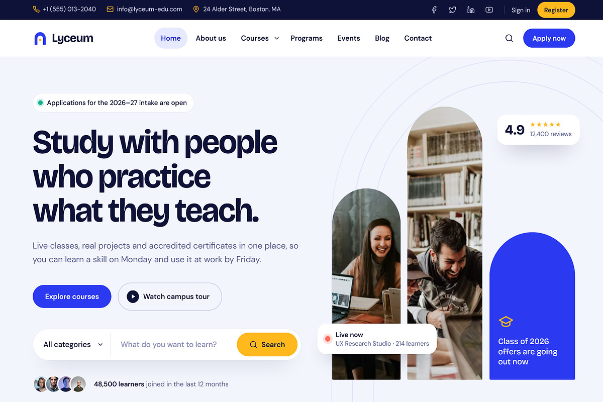 Lyceum - Education HTML Template, a HTML Template by Helenshop (Photo 1 of 5)