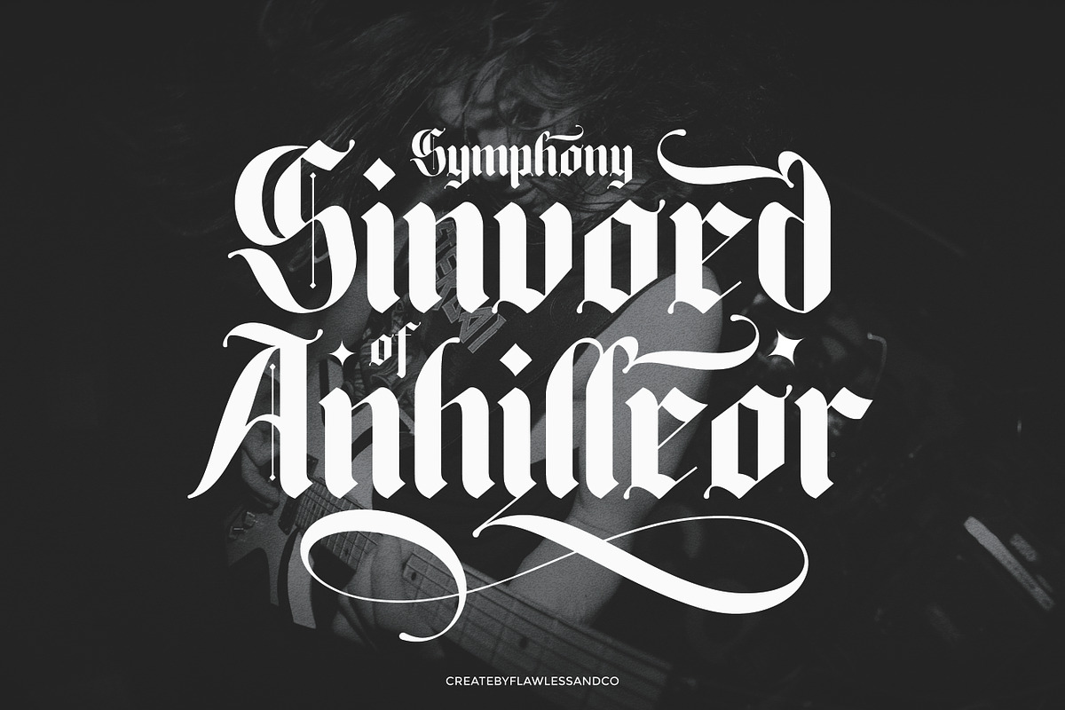 Blacklutter - Blackletter Typeface F, a Blackletter Font by Flawless And Co (Photo 9 of 10)