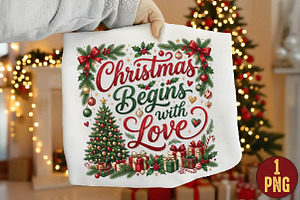Christmas Begins With Love PNG