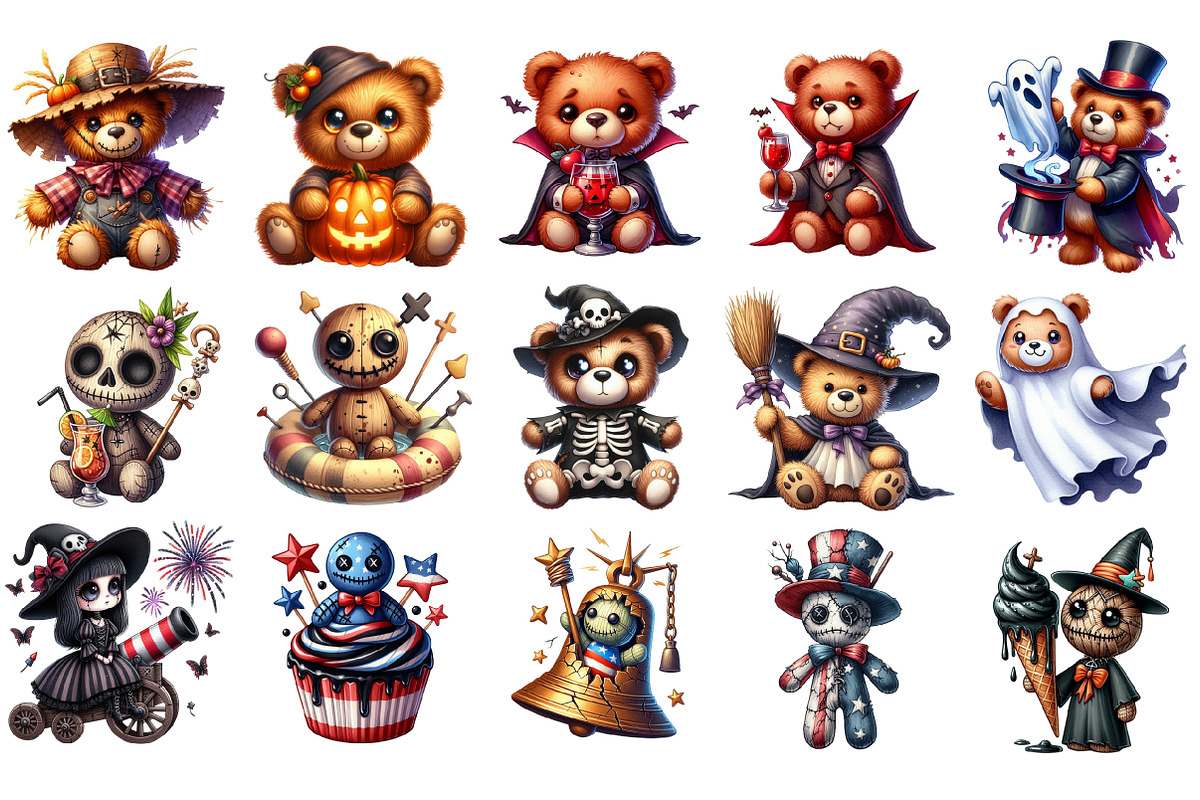 Cute Halloween Clipart,Gothic, Voodo, an Illustration by Sublimation Artist (Photo 4 of 14)