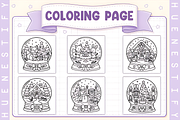 Snow Globe Bold Easy Coloring Book, a Seasonal Illustration by Design Station (Thumbnail 2 of 3)