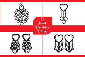Heart Chandelier Earring, an Object Graphic by Designer_Momina