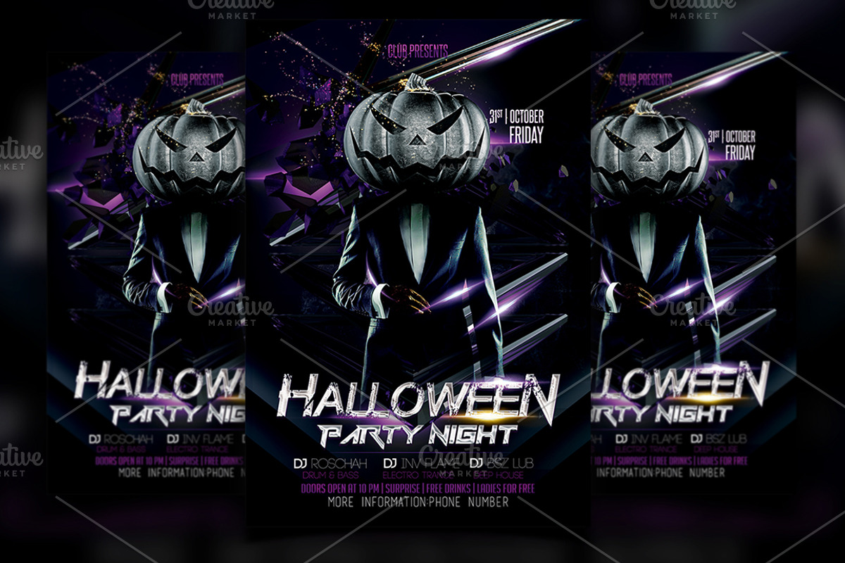 Halloween Flyer Bundle 10 in 1, a Flyer Template by Basez Flyers (Photo 8 of 19)