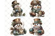 Hot Cocoa Snowman Clipart JPG, an Illustration by Memories By Lea (Thumbnail 5 of 10)