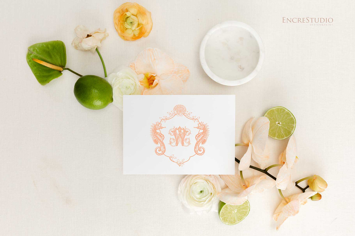 Wedding Crest with Seahorses, an Object Graphic by Encre Studio (Photo 4 of 5)