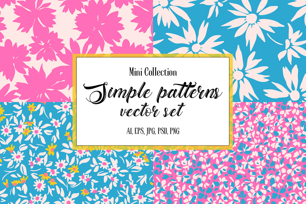 4 simple patterns. Vector set., a Pattern Graphic by GALAKAM (Photo 1 of 6)