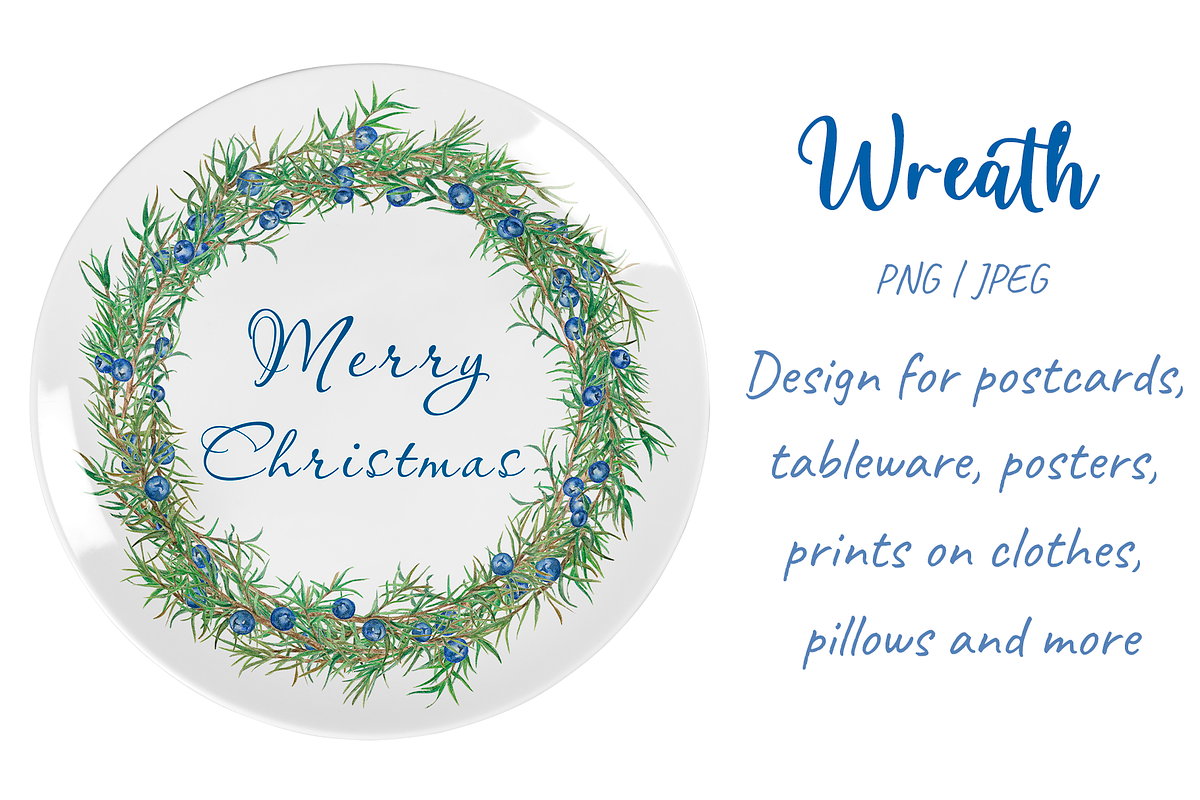 Juniper berries watercolor clipart, a Seasonal Illustration by Irina Avdeeva (Photo 3 of 5)