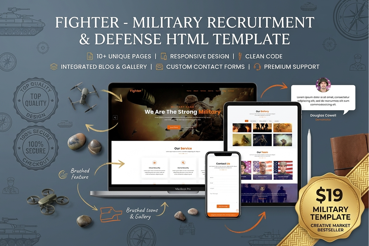 Fighter - Military Recruitment HTML, a HTML Template by Themeplaza (Photo 1 of 7)