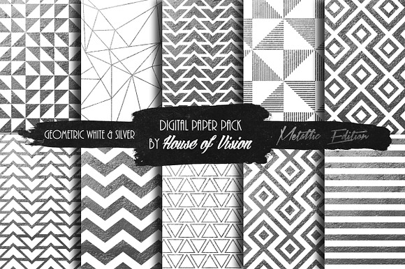 Geometric Wht and Silver Pack preview 4