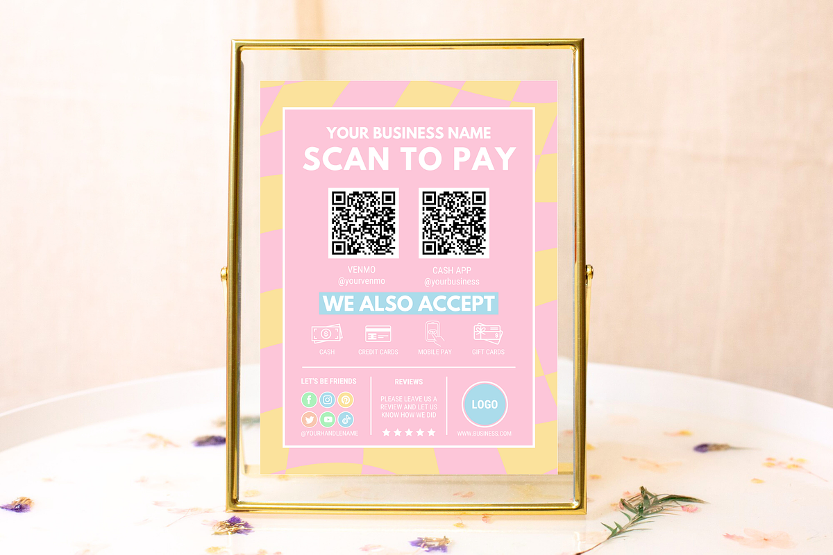 Pastel Scan to Pay Sign, a Stationery Template by SunshineStudioBoutique (Photo 9 of 11)