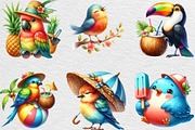 Watercolor Summer Bird Clipart, an Illustration by Black Bird Studio (Thumbnail 4 of 6)