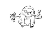 Cute Sloth Line Art Bundle, an Illustration by musafir_fashion (Thumbnail 38 of 51)