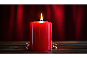 wax red candle burning ai generated, an Abstract Photo by pikepicture