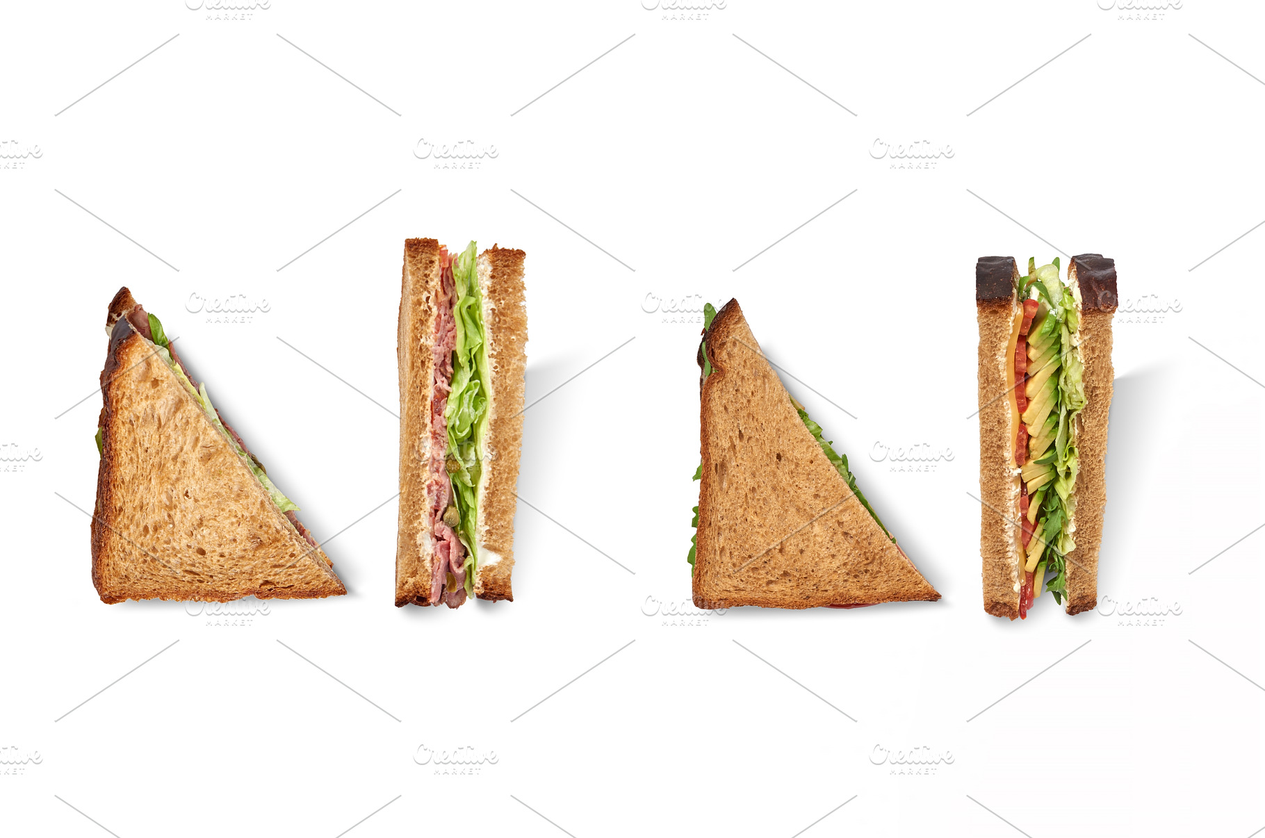 Cut club sandwich made with ham, a Food & Drink Photo by Yaroslav Danylchenko