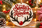 Christmas Santa’s Reindeer Laser Cut, a Seasonal Illustration by Canvas Craft (Thumbnail 2 of 4)