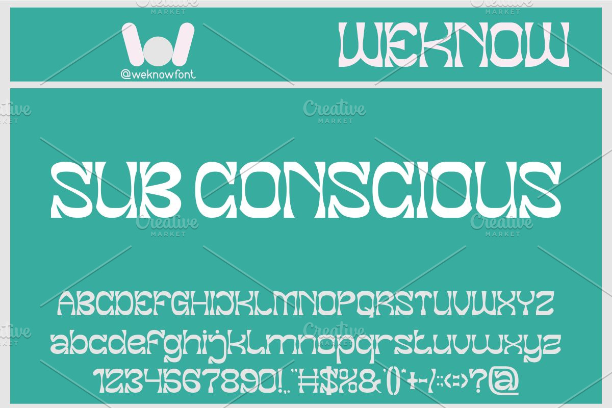 Sub Conscious font, a Font by weknow (Photo 1 of 8)
