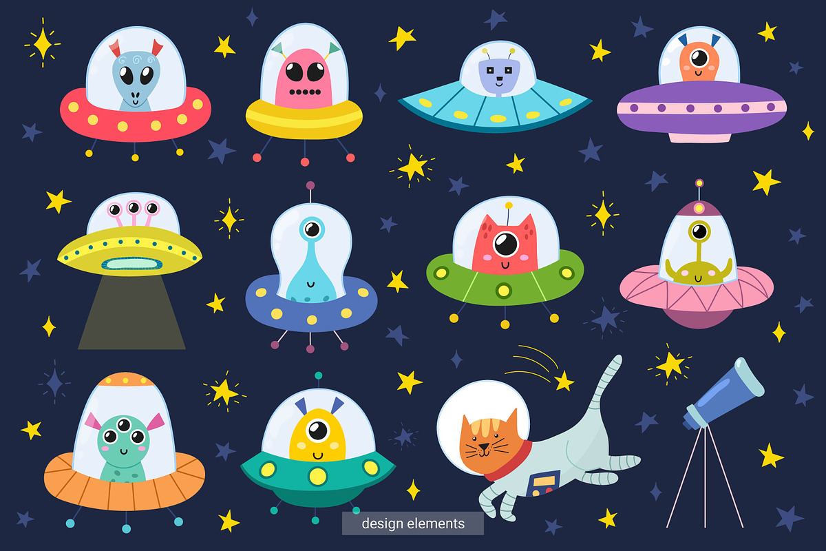 Cute Space Collection, an Animal Illustration by Gulnara Sabirova (Photo 6 of 23)