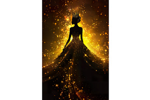 Silhouette of Woman Wearing Crown, an Object Illustration by Lermont51