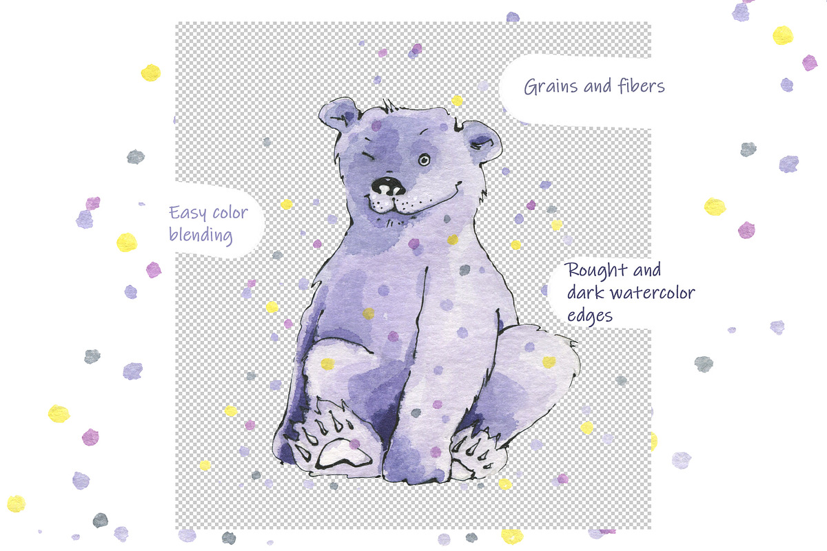 Watercolor Bears Clipart, an Animal Illustration by Novikova Lida (Photo 2 of 4)