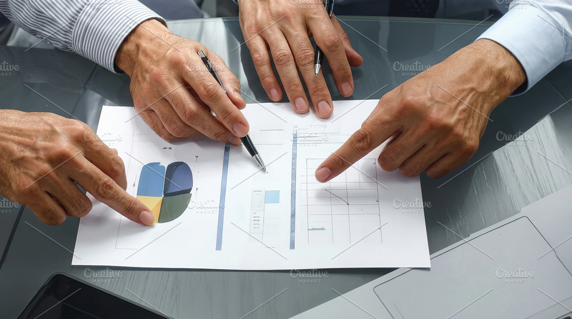 Business Team Reviewing Charts and Data, a Business Photo by Davizro's Market