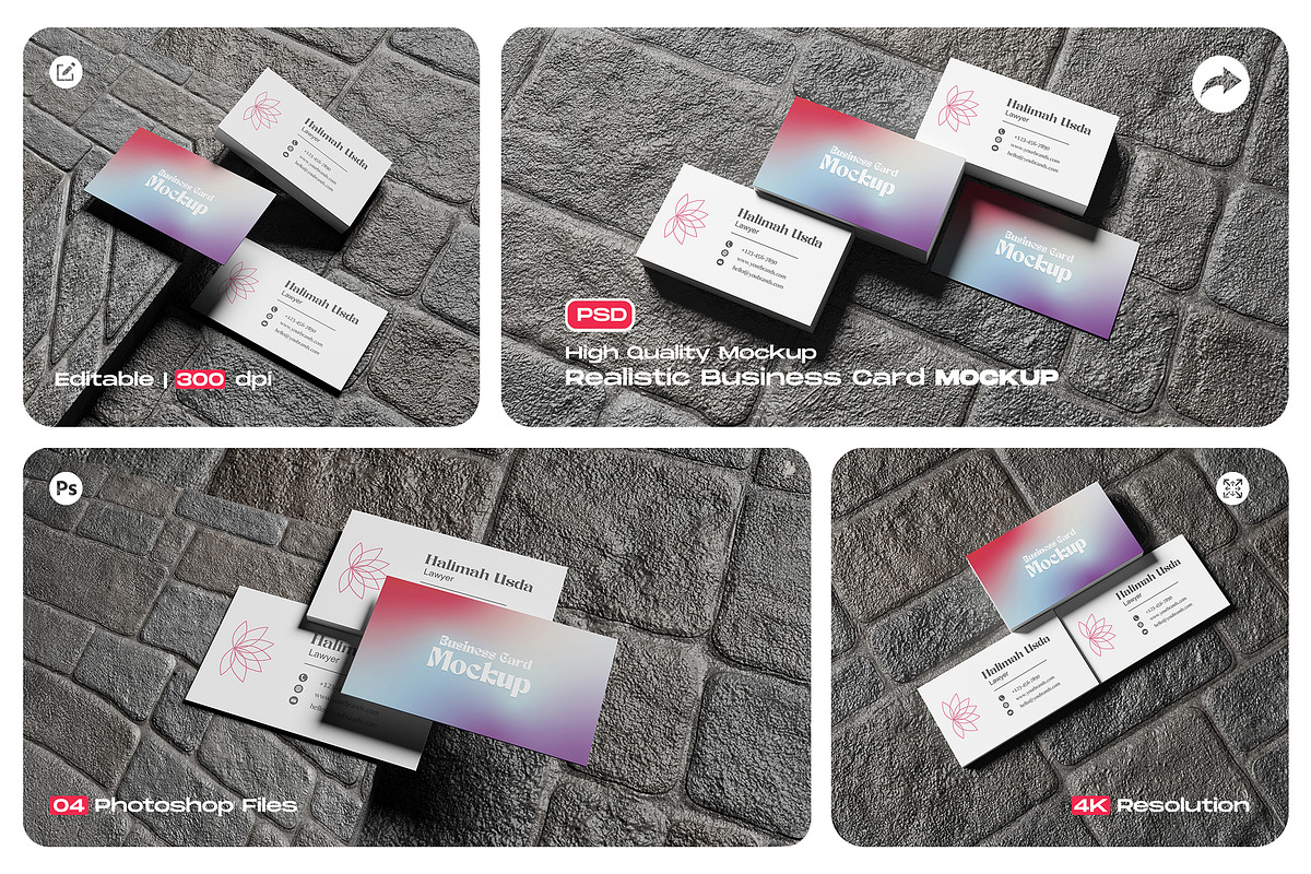 Realistic Business Card Mockup, an Advertising Mockup by My Code Std (Photo 1 of 6)