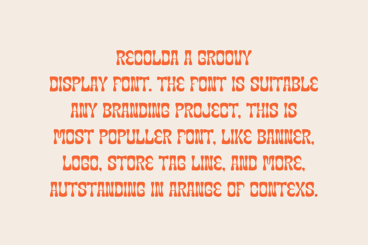 Recolda - Groovy & Retro Font, a Sans Serif Font by Iqsiart Studio (Photo 2 of 6)