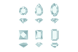 Diamond and gemstone shapes., an Object Graphic by bolotoff