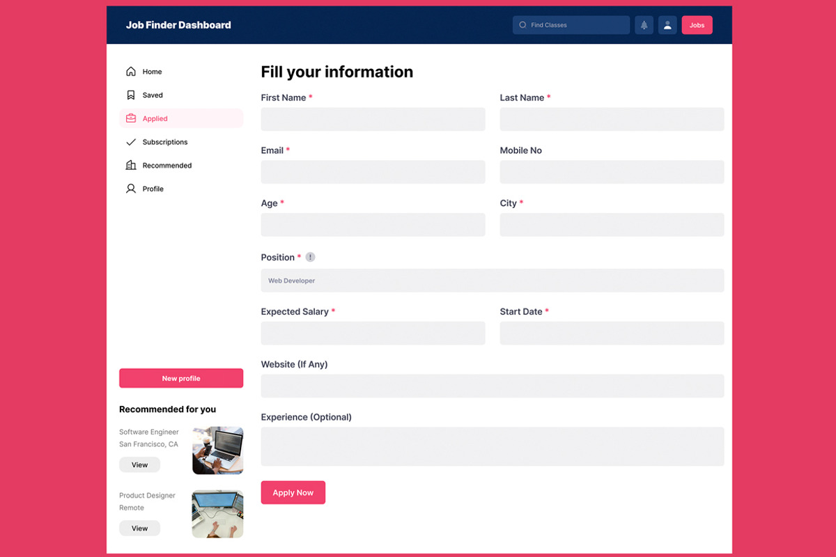 Job Finder, Employment Web App UI, an UI Kit Template by nagaredesignstudio (Photo 2 of 5)