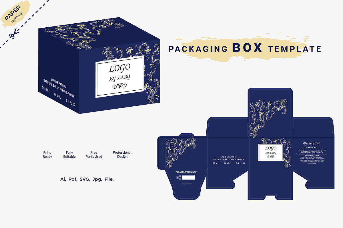 Packaging box design for Luxury 3d B, an Object Graphic by sumonuix