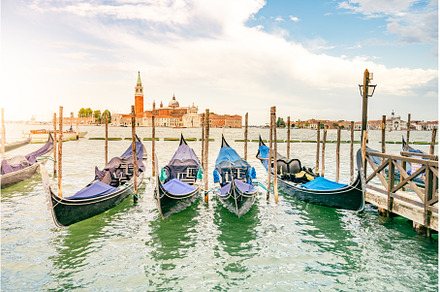 Romantic gondolas moored in Venice, an Architecture Photo by pytyczech