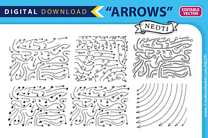 Doodle Arrows Handdrawn Vector