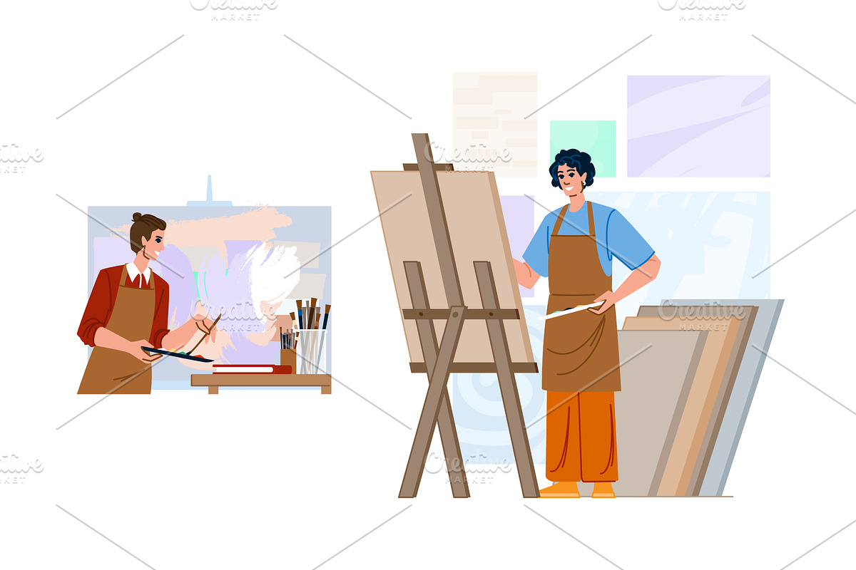 Artists painting creativity fine art, an Illustration by pikepicture
